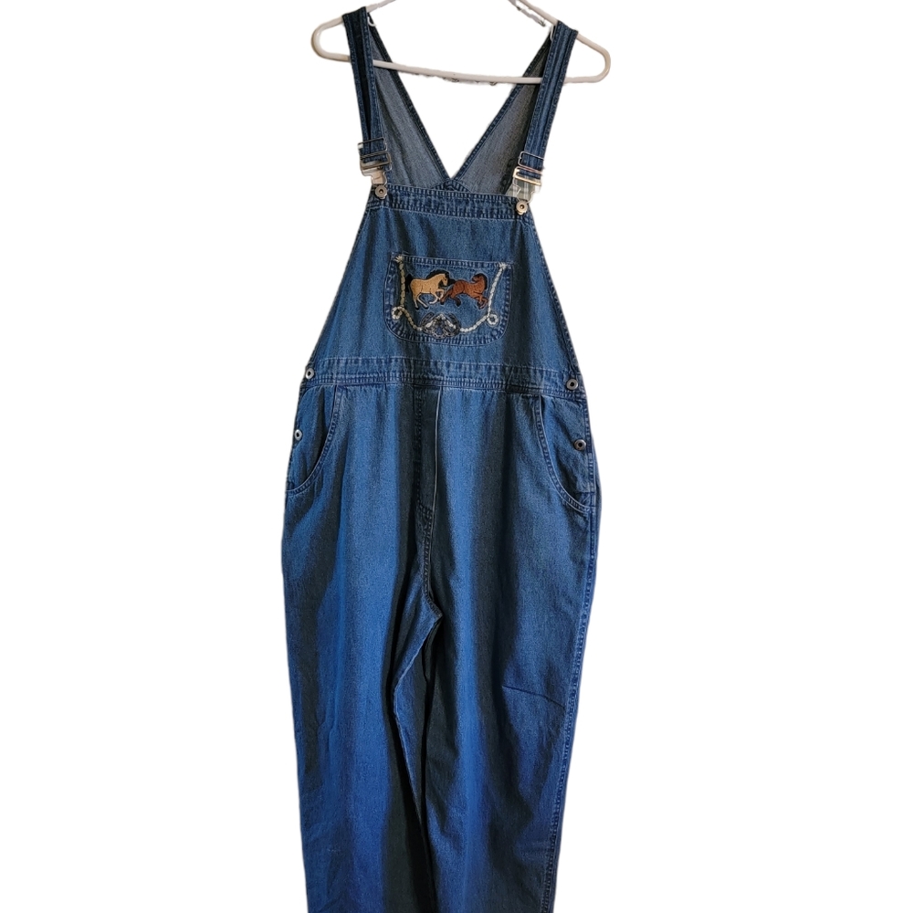 Vintage | 80s 90s Denim Horse Overalls - Picture 1 of 8